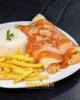 PRATO PANQUECA CARNE OU FRANGO C/FRITAS  