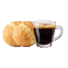 2 PÃES DE QUEIJO + 1 CAFÉ MEDIO