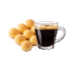 8 MINI PÃES DE QUEIJO + 1 CAFÉ MEDIO