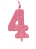 VELA PEROLADA NUMERO 4 ROSA CLARO BELLO FESTAS 10X1