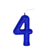 VELA PEROLADA NUMERO 4 AZUL BELLO FESTAS 10X1