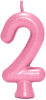 VELA PEROLADA NUMERO 2 ROSA CLARO BELLO FESTAS 10X1