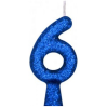 VELA PEROLADA NUMERO 6 AZUL BELLO FESTAS 10X1