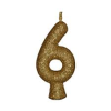 VELA PEROLADA NUMERO 6 DOURADO BELLO FESTAS 10X1