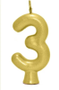 VELA PEROLADA NUMERO 3 DOURADO BELLO FESTAS 10X1