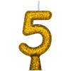 VELA PEROLADA NUMERO 5 DOURADO BELLO FESTAS 10X1