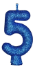 VELA PEROLADA NUMERO 5 AZUL BELLO FESTAS 10X1