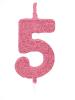 VELA PEROLADA NUMERO 5 ROSA CLARO BELLO FESTAS 10X1