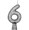 VELA PEROLADA NUMERO 6 PRATA BELLO FESTAS 10X1