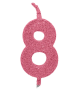VELA PEROLADA NUMERO 8 ROSA CLARO BELLO FESTAS 10X1