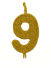 VELA PEROLADA NUMERO 9 DOURADO BELLO FESTAS 10X1
