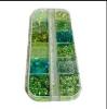 KIT DE GLITTER VERDE PARAA UNHA 12 UNIDADES