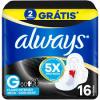 ABSORVENTE ALWAYS NOITE G SECA COM ABAS 16 UNIDADE
