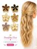 PRESILHA FLOR COM DETALHE DOURADO