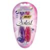 APARELHO BIC SOLEIL 3 LAMINAS ROSA E ROXO COM 2 UNIDADE