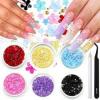 GLITER DECORATIONS CRYSTAL NAIL ART 6 PEÇAS