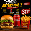 COMBO ARTESANAL 3 + 1 REFRI DE LATA 350ML