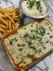 FILÉ DE TILÁPIA A PARMEGIANA COMPLETA