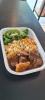 MARMITA FITNESS CARNE DE PANELA COM MANDIOCA, ARROZ BRANCO COM CENOURA, BROCOLIS REFOGADO