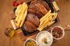 PICANHA NA CHAPA 600GR MANDIOCA E BATATA 