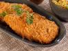 FRANGO A MILANESA COM ARROZ , FEIJÃO  ,  FAROFA  E  BATATA FRITA