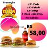 1 X tudo 1 X Salada 1 X Burguer 1 Coca-Cola de um litro