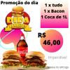 1 X Tudo 1 X Bacon 1 Coca-cola 1L