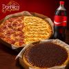 01-G Calabresa e Frango Catupiry + 01-P Brigadeiro + uma Coca-cola1,5L