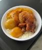 ARROZ BRANCO, FEIJÃO, FRANGO ASSADO, FAROFA.