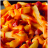 Fritas com farofa de bac +cheddar
