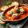ALMONDEGAS AO MOLHO DE TOMATE E QUEIJO MEIA