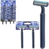 APARELHO DE BARBEAR / BARBEADOR DESCARTAVEL COM 2 LAMINAS DE INOX + FITA LUBRIFICANTE AZUL 24 PECAS