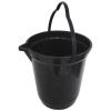 BALDE DE PLASTICO REDONDO PRETO COM APOIO + BICO E ALCA 12L 30X27,5CM 