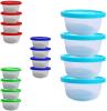 CONJUNTO DE POTE DE PLASTICO REDONDO PRIME COM TAMPA COLORS 4 PECAS 270ML