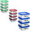 CONJUNTO DE POTE DE PLASTICO QUADRADO GALINHA PRIME COM TAMPA COLORS 4 PECAS 270ML