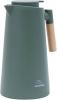 GARRAFA TERMICA VETRO JADE COM CABO MADEIRA 1L