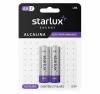 PILHA ALCALINA STARLUX LR6 AA C/2 UNIDADES
