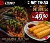  02 hot temak salmao 01 rolinho de queijo