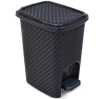 LIXEIRA RATTAN PRETA C/ PEDAL 7L ARQPLAST