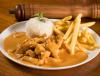 STROGONOFF DE FRANGO (ARROZ E BATATA)