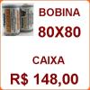 16 CXS DE BOBINAS TERMICA 80X80 IMPRESSA CX C/ 15 ROLOS 