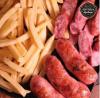 LINGUIÇA COM FRITAS NA CHURRASQUEIRA