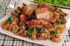 FRANGO ASSADO COM LINGUIÇA E FEIJÃO TROPEIRO