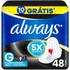 ABSORVENTE EXT ALWAYS NOITE G SECA COM ABAS 48UNIDADE