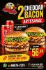 Combo: 2 Cheddar Bacon Artesanal + 2 Refrigerantes 220ml