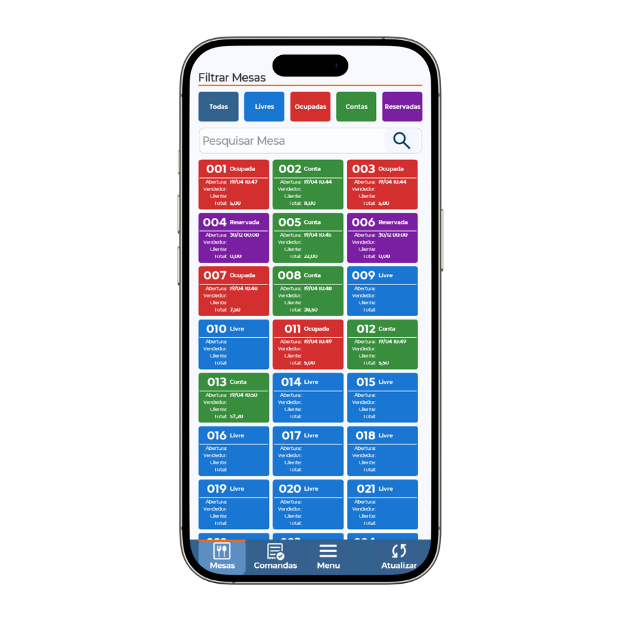 novo comanda mobile - mesas | Datacaixa