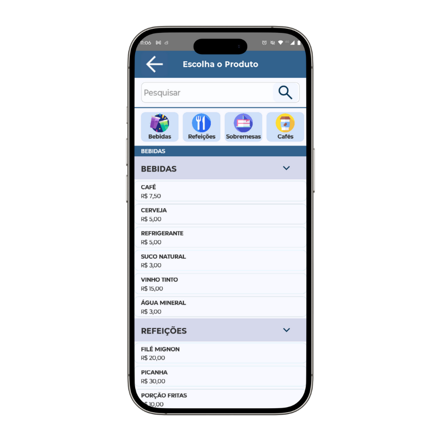 novo comanda mobile - produtos | Datacaixa