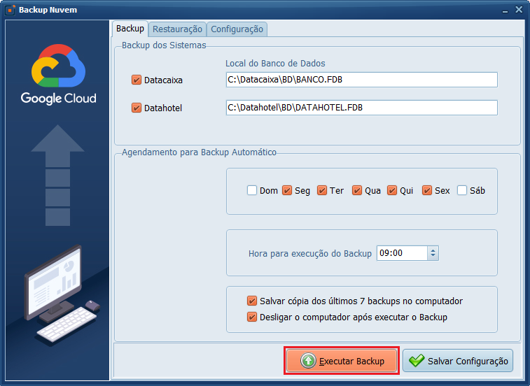 Executar Backup_Backup Nuvem | Datacaixa Backup Nuvem