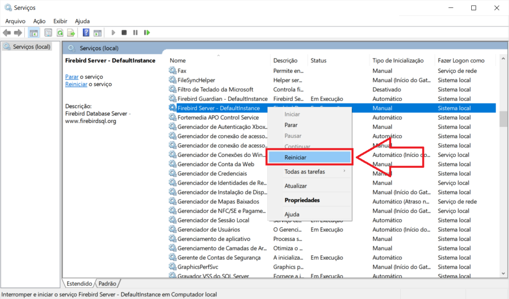 reiniciar-firebird | Datacaixa