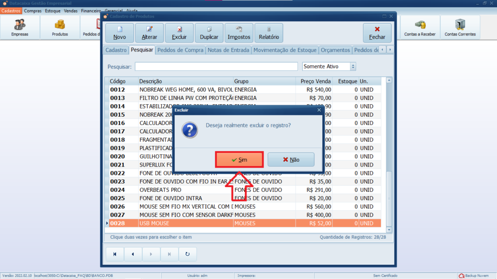 EXCLUIR-SIM | Datacaixa